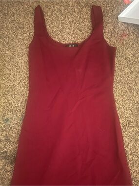 iris Burgundy Scoop Neck Dress
